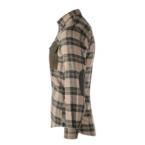 Koszula męska Tagart Alaska, flanelowa, beżowa w zieloną kratę