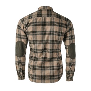 Koszula męska Tagart Alaska, flanelowa, beżowa w zieloną kratę