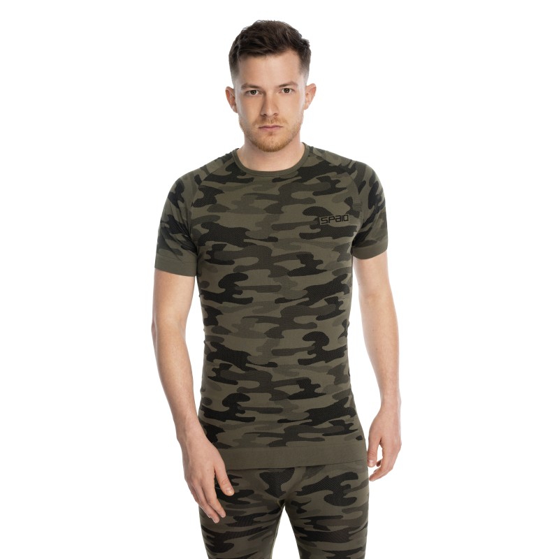 Koszulka męska Spaio Military 01 krótki rękaw zielona