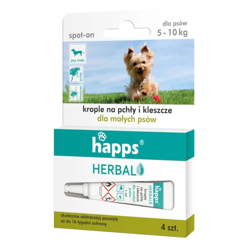 Krople Happs przeciw pchłom i kleszczom pies 5 - 10 kg