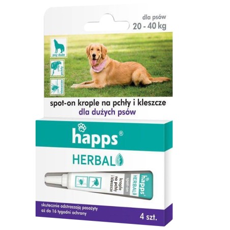 Krople Happs przeciw pchłom i kleszczom pies 20 - 40 kg