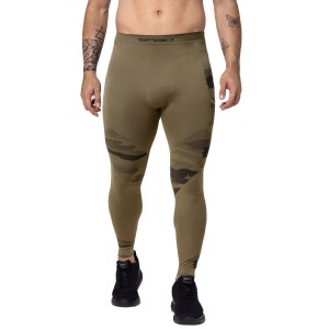 Legginsy męskie Spaio Military piaskowe zielone