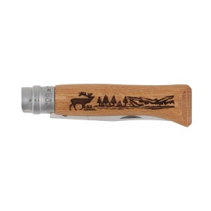 Nóż składany Opinel 8 inox dąb seria Animal - jeleń