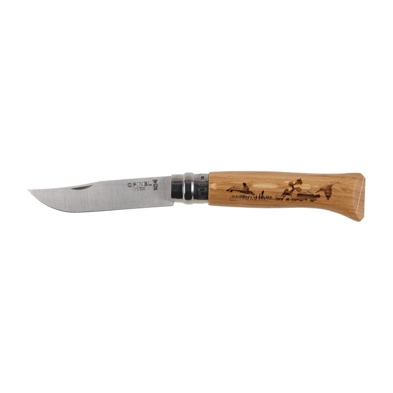 Nóż składany Opinel 8 inox dąb seria Animal - zając