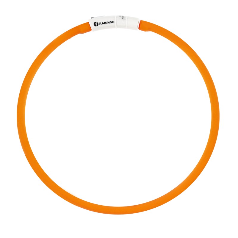 Obroża led dla psa Flamingo Nera pomarańczowa 16 mm
