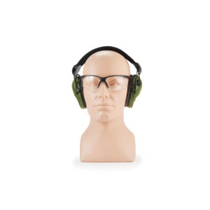 Ochronniki słuchu aktywne RealHunter Active PRO oliwkowe + okulary