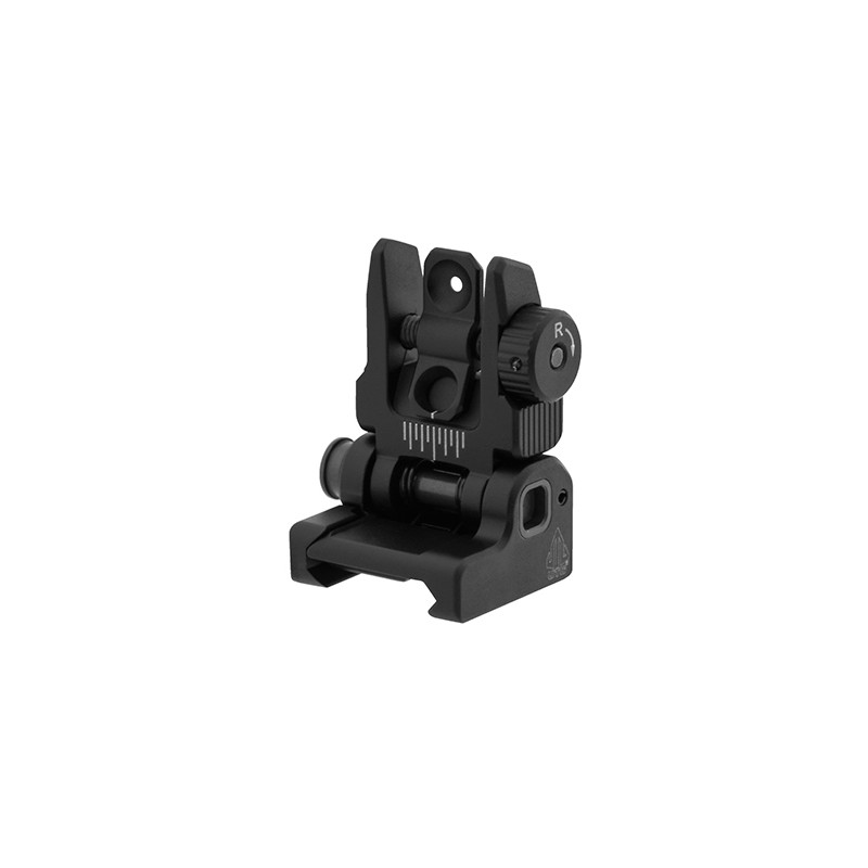 Przeziernik szczerbinka składana Leapers UTG Accu-Sync Spring-loaded AR15 tylna, czarna
