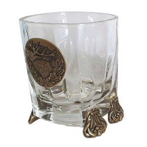 Szklanki do whisky Golden Fox Mars Deer zdobione odlewanym elementem 6 szt.