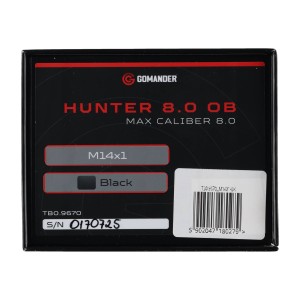 Tłumik do broni myśliwskiej Gomander Hunter 8.0 OB gen2 52-M14x1 fi x 25,5 czarny