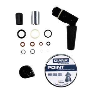 Zestaw wiatrówka Diana Trailscout CO2 syntetyk czarna 4,5 mm + śrut Diana Point 4, 5 mm 500 szt. + pokrowiec na broń Diana czarn