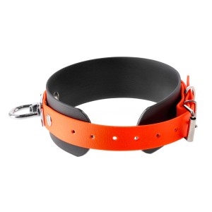 Obroża tropowa 4wild BioThane 50 mm czarno-pomarańczowa 38-52 cm