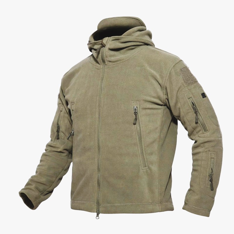 BLUZA  MYŚLIWSKA  HUNTER  POLAR,  MYŚLIWSKA,  WĘDKARSKA  OLIWKA  z  KAPTUREM  Z  POLARU