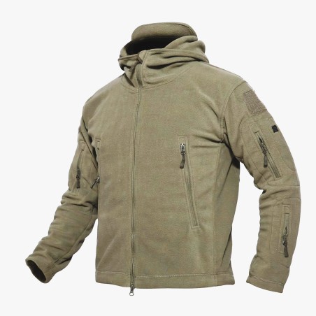 BLUZA  MYŚLIWSKA  HUNTER  POLAR,  MYŚLIWSKA,  WĘDKARSKA  OLIWKA  z  KAPTUREM  Z  POLARU