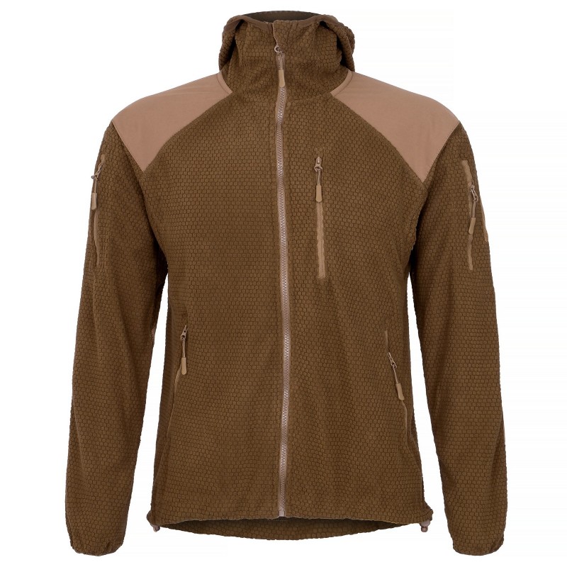 BLUZA  MYŚLIWSKA  HUNTER,  WĘDKARSKA  POLAR  TAKTYCZNA  GRID  W  KOLORZE  COYOTE