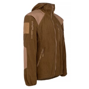 BLUZA  MYŚLIWSKA  HUNTER,  WĘDKARSKA  POLAR  TAKTYCZNA  GRID  W  KOLORZE  COYOTE