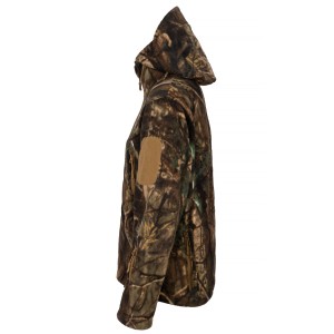 BLUZA  MYŚLIWSKA  HUNTER,  WĘDKARSKA  POLAR  W  KAMUFLAŻU  LEŚNYM  Z  KAPTUREM