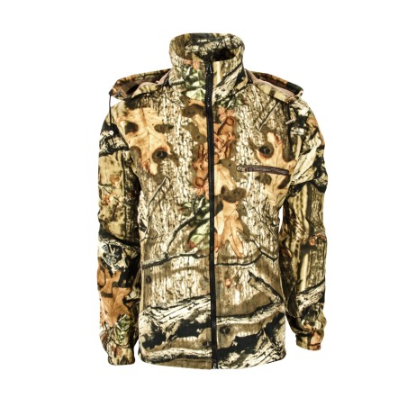 BLUZA  MYŚLIWSKA  HUNTER,  WĘDKARSKA  POLAR  W  KAMUFLAŻU  LEŚNYM  ZIELONYM