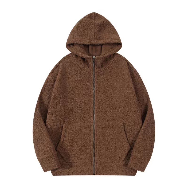 BLUZA  MYŚLIWSKA  HUNTER,  WĘDKARSKA  Z  GRUBEGO  POLARU  BRĄZOWA,  CIEPŁA  370g.