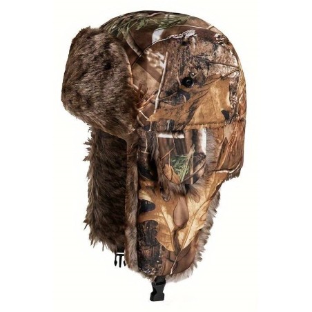 CZAPKA  MYŚLIWSKA  HUNTER  USZATKA  KAMUFLAŻ  LEŚNY