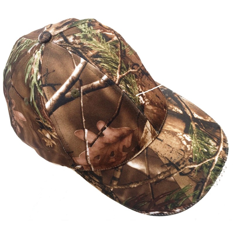 CZAPKA  MYŚLIWSKA  HUNTER  W  KAMUFLAŻU  Z  DIODAMI  LED