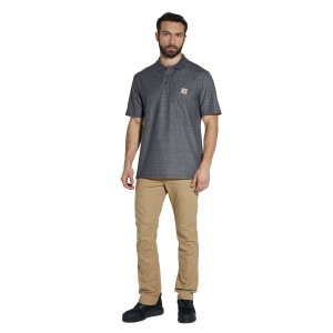 Koszulka Carhartt Polo Midweight Pocket - carbon heather