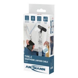Kabel smyczkowy Ansmann USB-C/C,60W120cm,niebieski