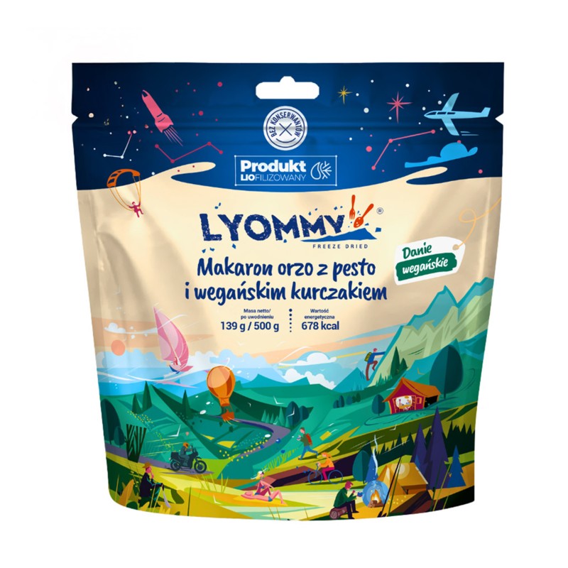 Makaron Lyommy orzo z pesto i wegańskim kurczakiem 500 g