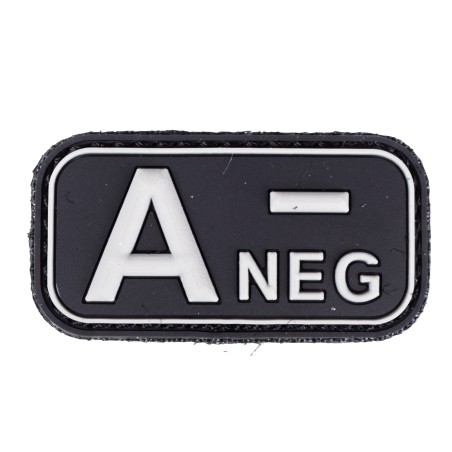 Emblemat narzepka 3D PVC grupa krwi A Minus czarny