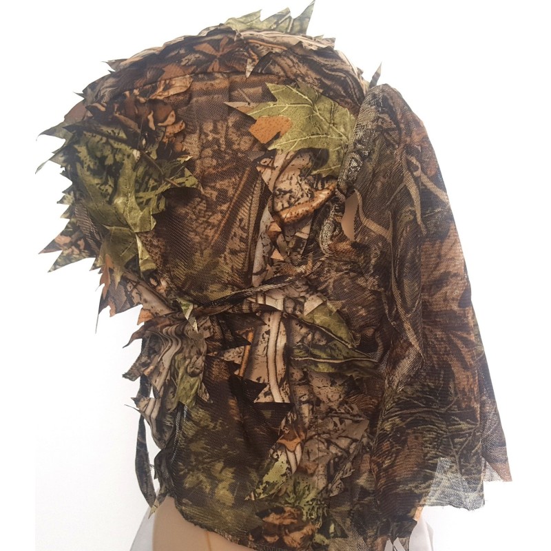 KOMINIARKA  MYŚLIWSKA  HUNTER,  NAKRYCIE  GŁOWY  3D  W  KAMUFLAŻU  LEŚNYM  Z  MASKĄ