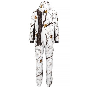 Komplet  myśliwski  HUNTER  w  białym  camo  snow  cienki,  cichy