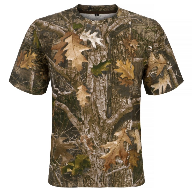 Koszulka  myśliwska  HUNTER  T-shirt,  bawełniana  w  kamuflażu  leśnym,  krótki  rękaw