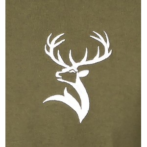 Koszulka  myśliwska  HUNTER  T-shirt,  bawełniana  z  haftem  jelenia  byka,  krótki  rękaw