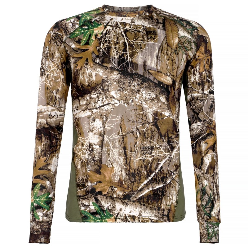 Koszulka  myśliwska  HUNTER  T-shirt,  w  kamuflażu  leśnym  z  wstawkami,    długi  rękaw