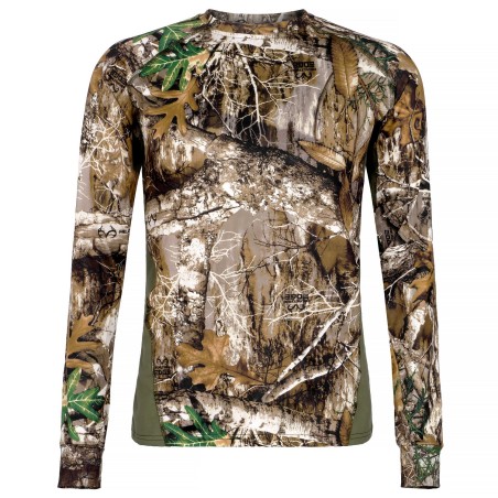 Koszulka  myśliwska  HUNTER  T-shirt,  w  kamuflażu  leśnym  z  wstawkami,    długi  rękaw