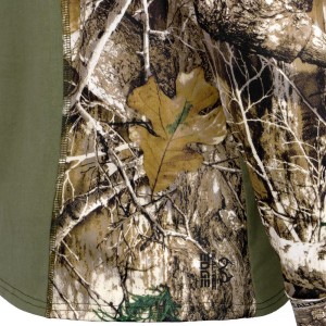 Koszulka  myśliwska  HUNTER  T-shirt,  w  kamuflażu  leśnym  z  wstawkami,    długi  rękaw
