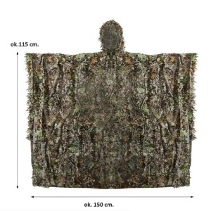 PELERYNA  MYŚLIWSKA  HUNTER  3D  REALISTYCZNE  LIŚCIE,  KAMUFLAŻ,  UNIWERSALNA
