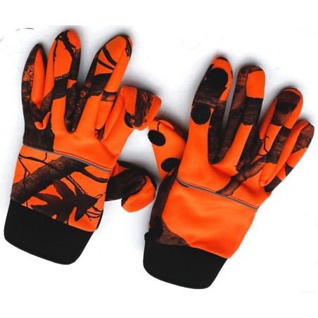 Rękawiczki  myśliwskie  HUNTER  strzeleckie  ,  myśliwskie  ,miękkie  w  kamuflażu  orange
