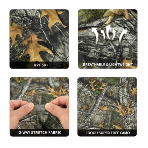 BLUZA MYŚLIWSKA HUNTER cienka ,koszulka Loogu w kamuflażu z kapturem