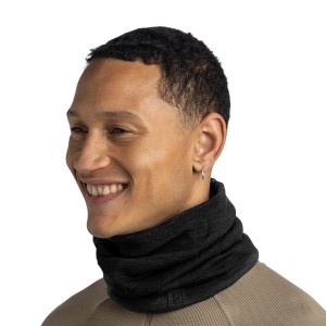 Komin Buff Heavyweight Merino Wool - solid black
