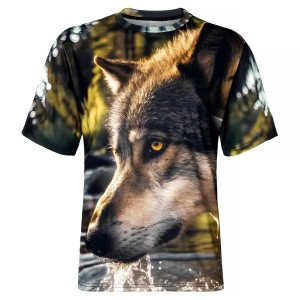 Koszulka myśliwska HUNTER T-shirt  z nadrukiem 3D wilk