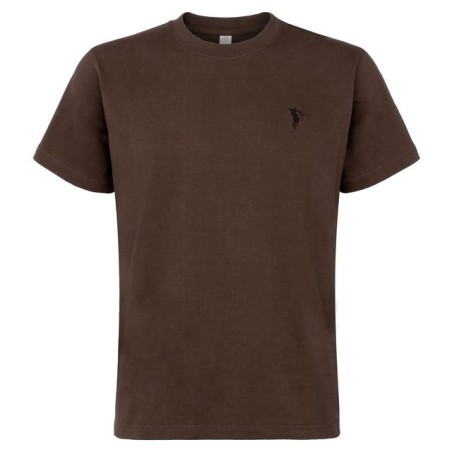 Koszulka myśliwska HUNTER T-shirt, podkoszulek bawełna 250g. z haftem jelenia brązowa