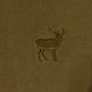 Koszulka myśliwska HUNTER bluza, długi rękaw bawełna 250g. z haftem jelenia oliwka