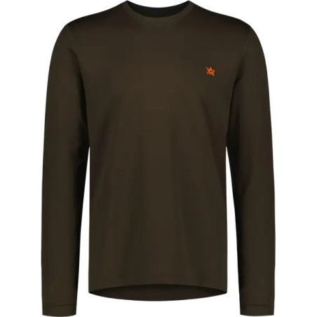 KOSZULKA ALASKA myśliwska T-shirt, CoolDry MS LS Brown koszulka techniczna z długim rękawem