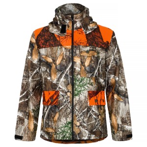 Komplet myśliwski HUNTER softshell kamuflaż real/orange na polowania zbiorowe