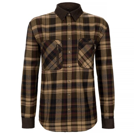 KOSZULA MYŚLIWSKA HUNTER, flanelowa koszula w kratkę, Mellow Brown