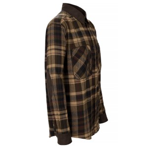 KOSZULA MYŚLIWSKA HUNTER, flanelowa koszula w kratkę, Mellow Brown