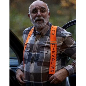 SZELKI Chevalier Logo Suspenders orange na guziki i żabki