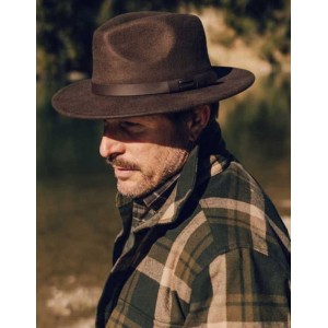 KAPELUSZ Chevalier Chevalier Skye Wool Hat Leather Brown 100% wełna