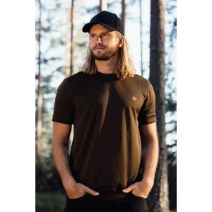 KOSZULKA ALASKA myśliwska CoolDry MS SS Brown techniczna z krótkim rękawem