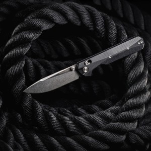 Nóż składany KNIVESPL The First Sandvik 14C28N, czarne G10, Stonewashed/Satin